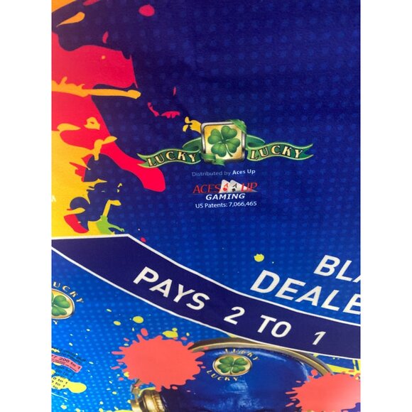 Authentic Luxor Las Vegas Blackjack Felt Blue Man Group Casino Layout - Picture 13 of 16